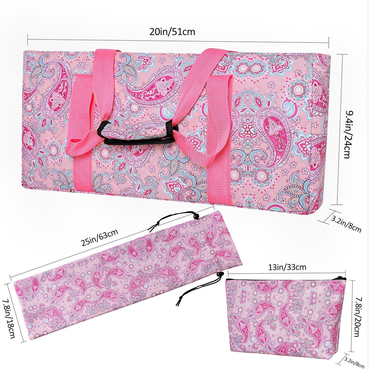 American Mahjong Game Set, 166 Pink Tiles, 4 All-in-One Color Rack/Pushers & Drawstring Bag E694