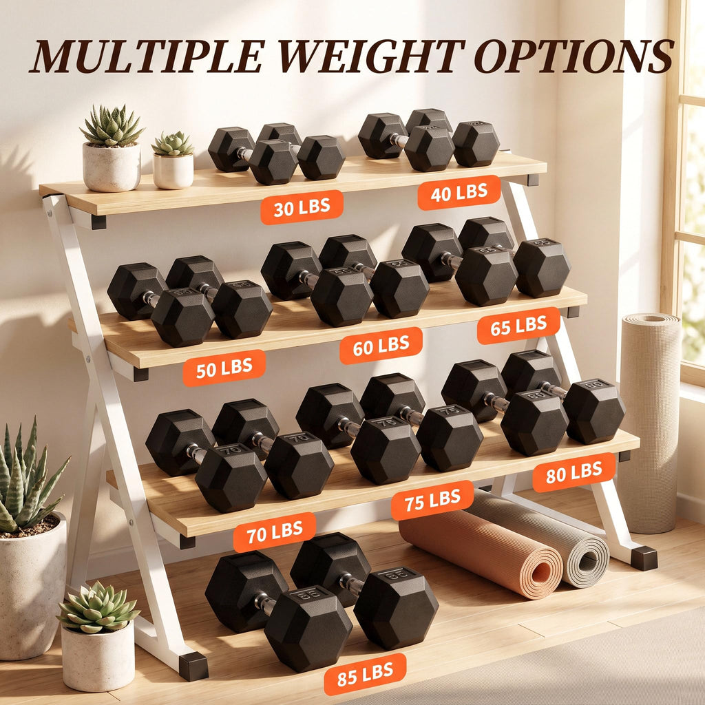 Rubber Coated Hex Dumbbell Set of 2 O508