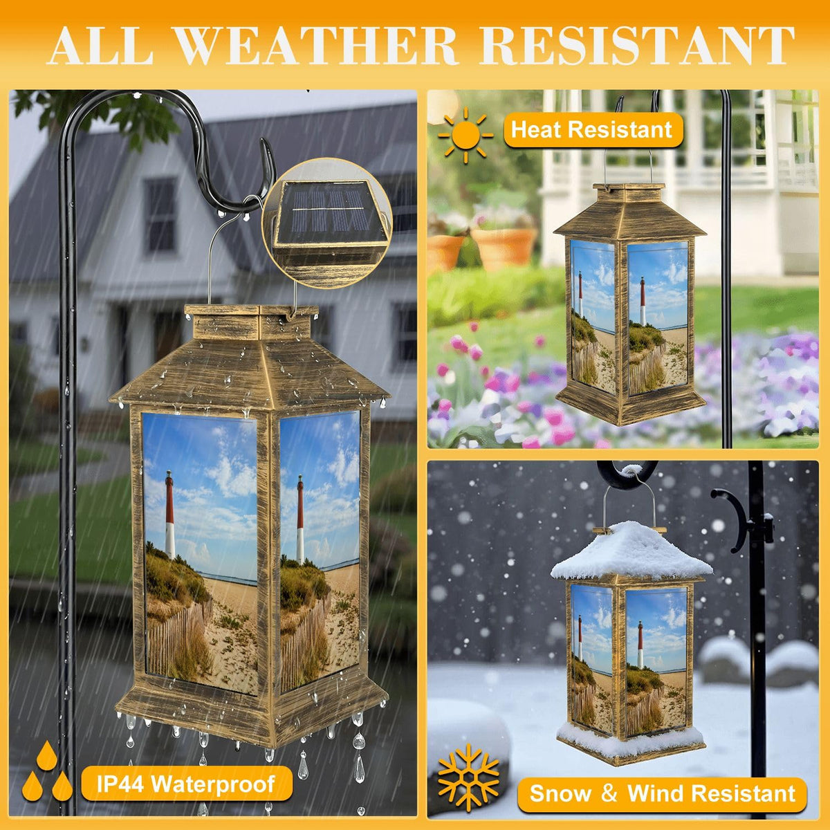 Solar Lantern Outdoor Waterproof LED Hanging Tabletop Lamp E3150