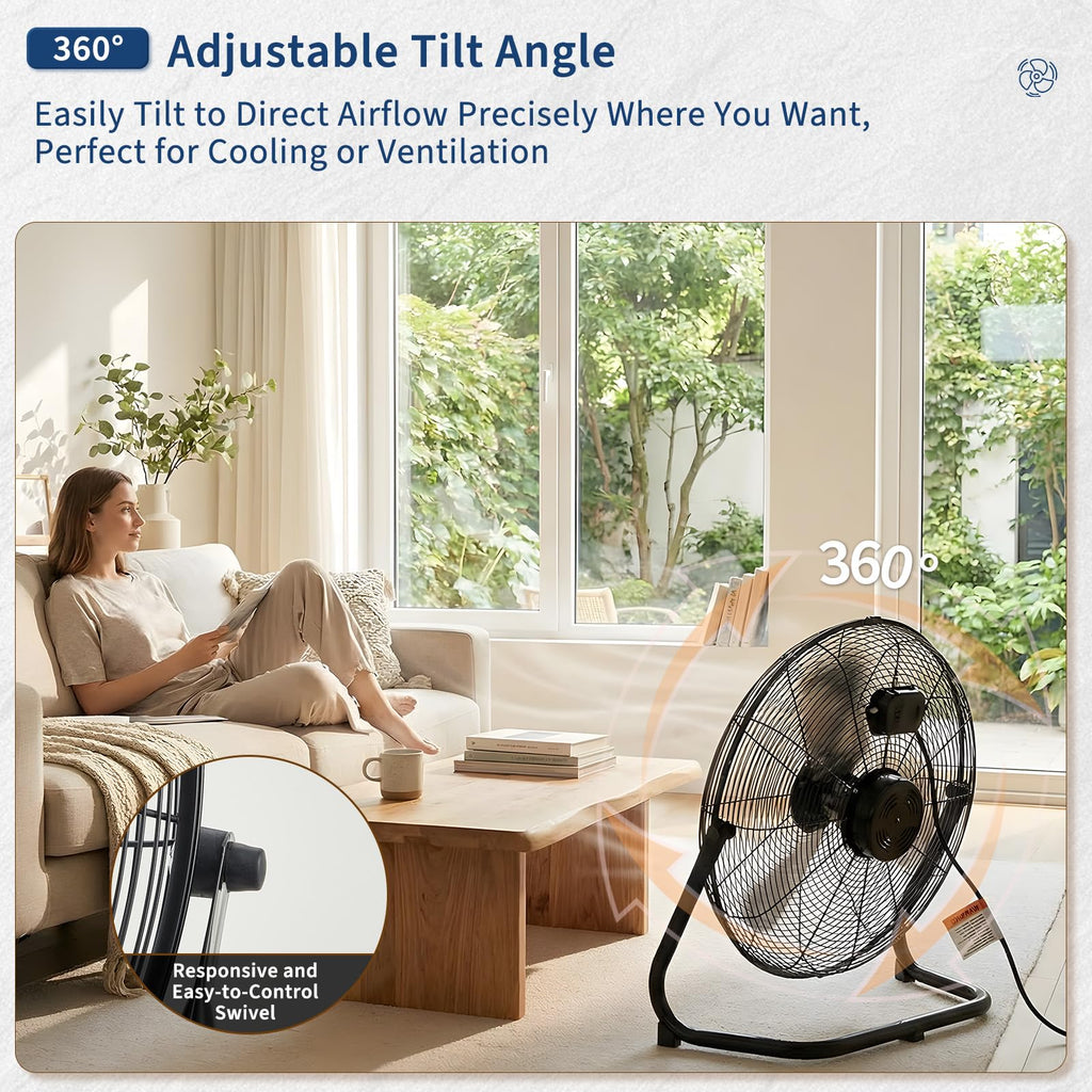 20 Inch 3 Speed High Velocity Floor Fan R578548