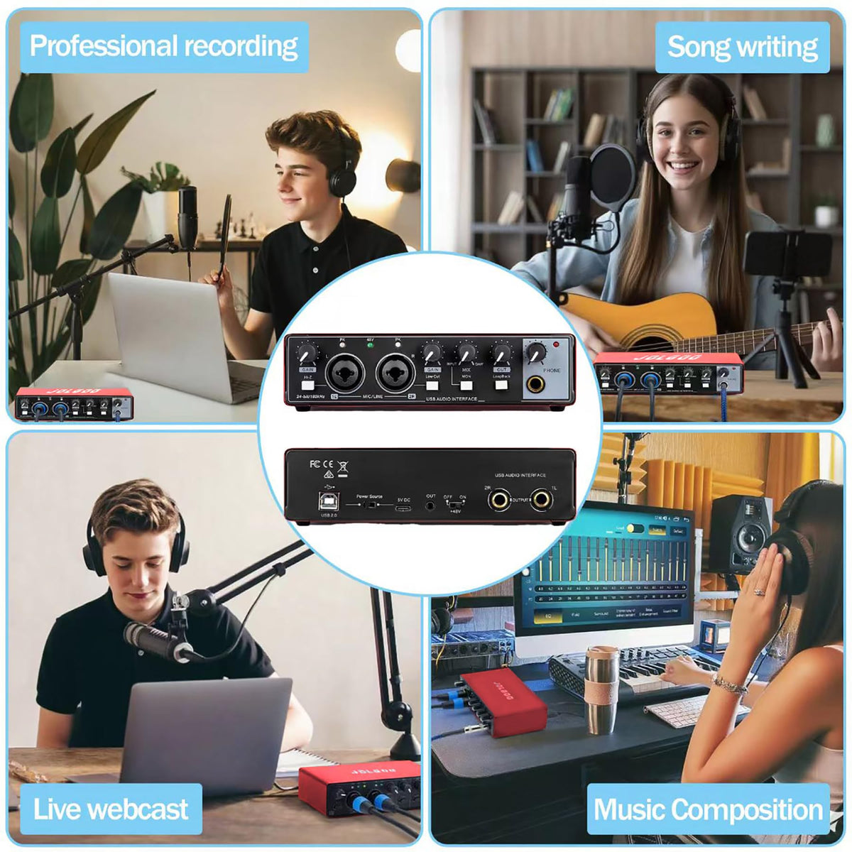 USB Audio Interface, Red 24-Bit/192kHz B54015