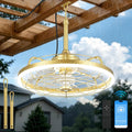 20" Gold Outdoor Ceiling Fan with Light Y15632