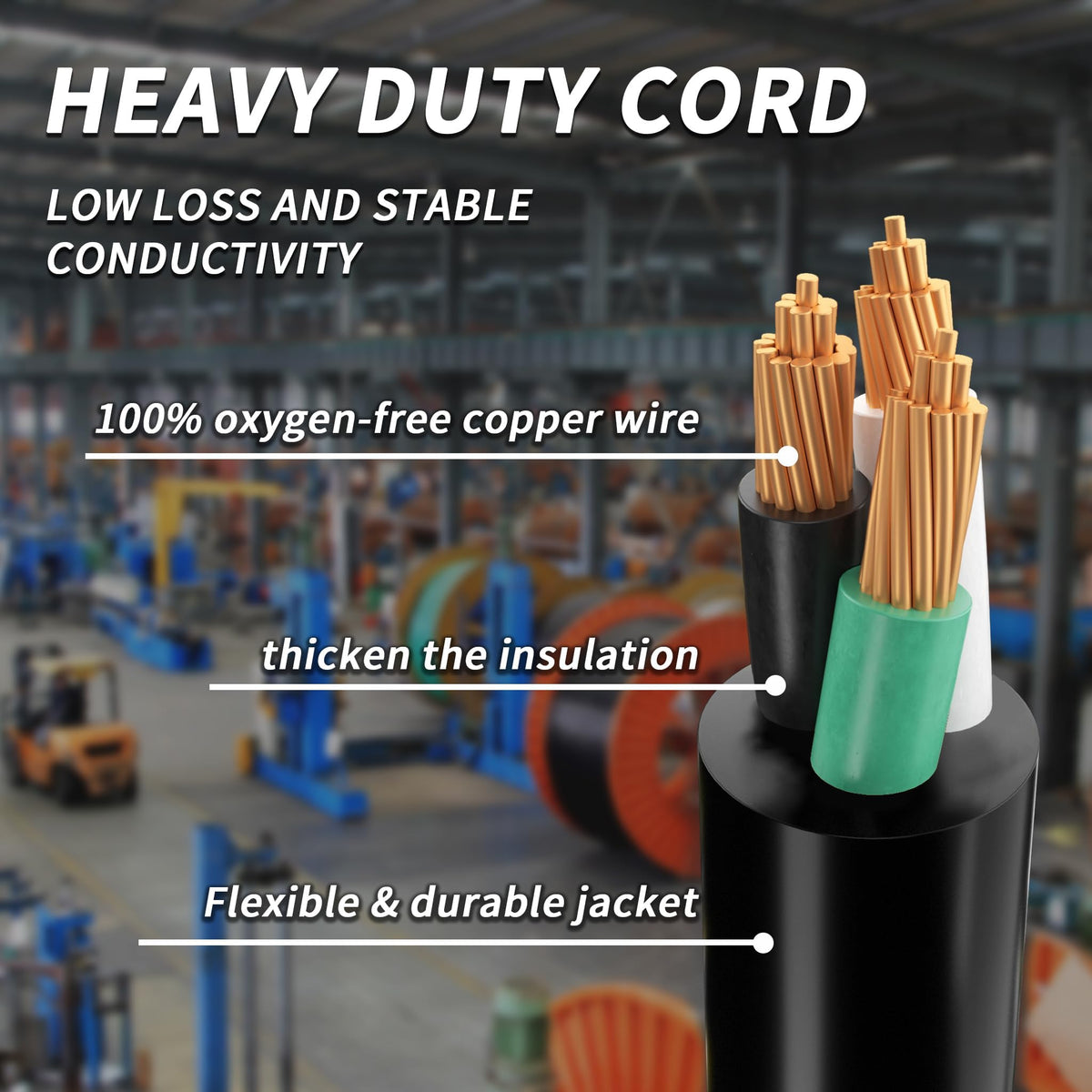100 FT 16/3 Outdoor Extension Cord with Multiple Outlets Black V825109
