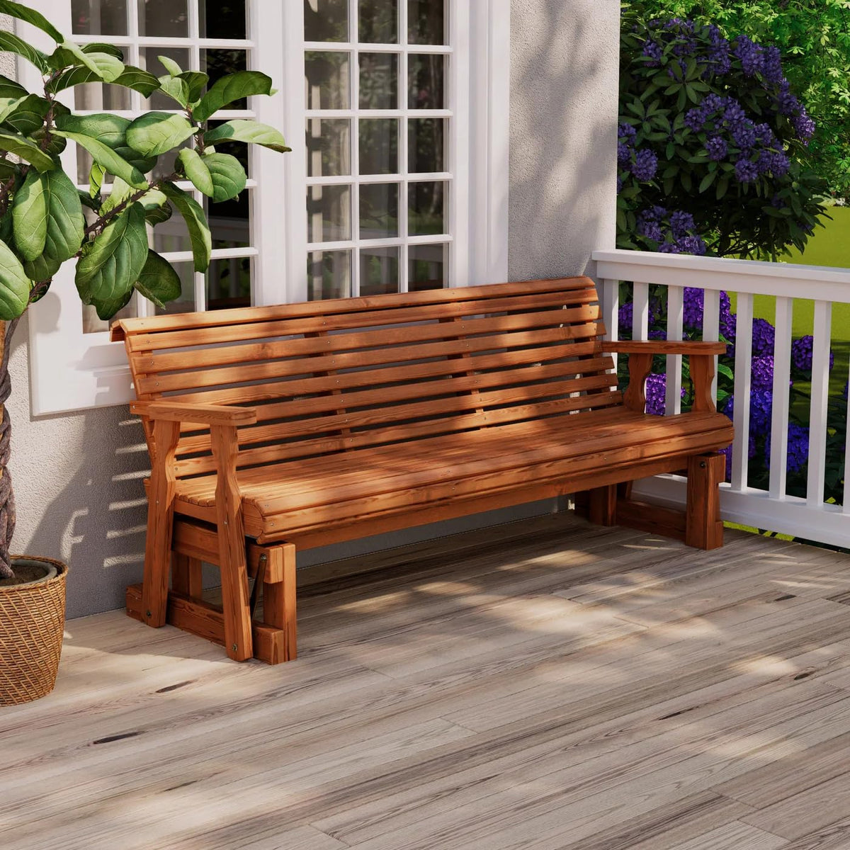 Heavy Duty Roll Back Porch Glider with Cupholders H89551