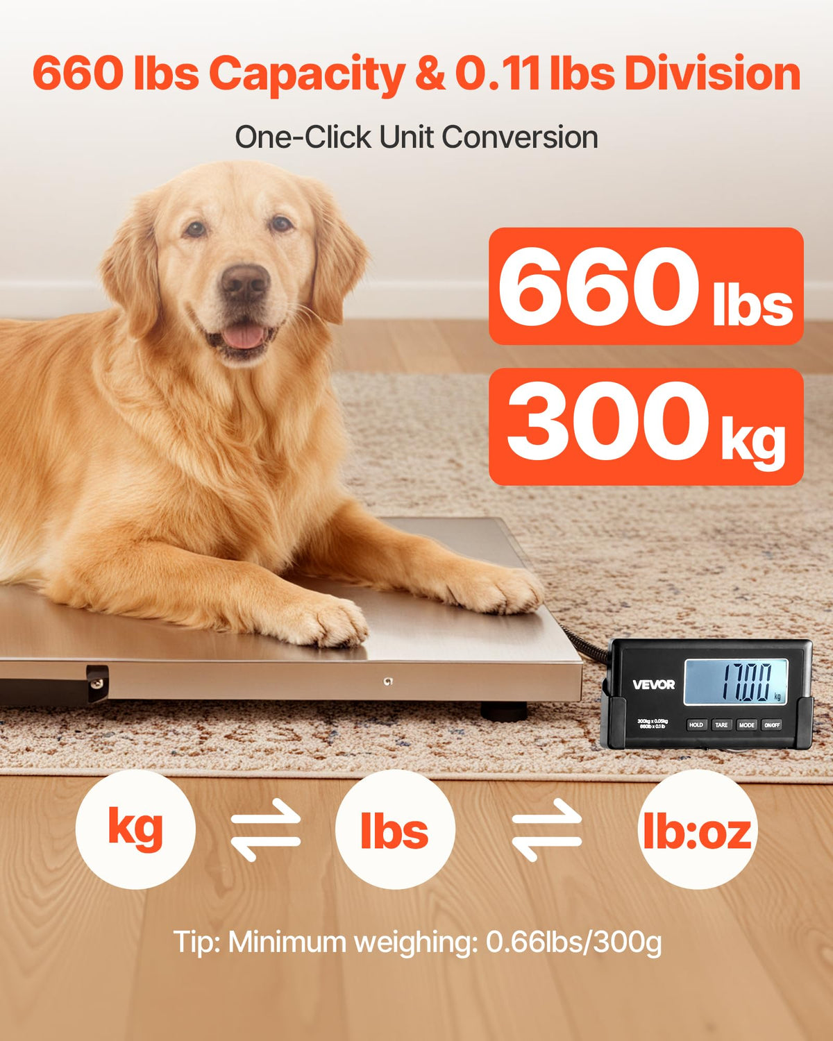 Digital Shipping Scale 660 lbs with LCD Display O422323