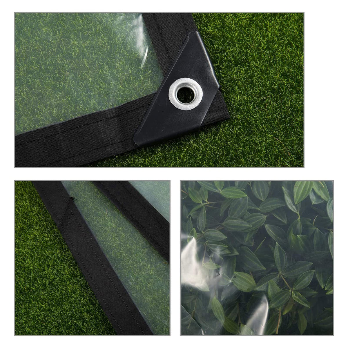 3x3ft Heavy Duty Waterproof Clear Poly Tarp with Grommets E309511