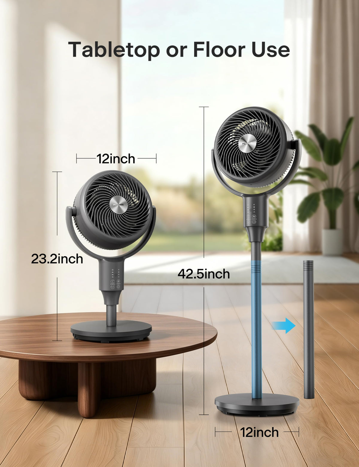 Grey Air Circulator Fan with Remote O3363