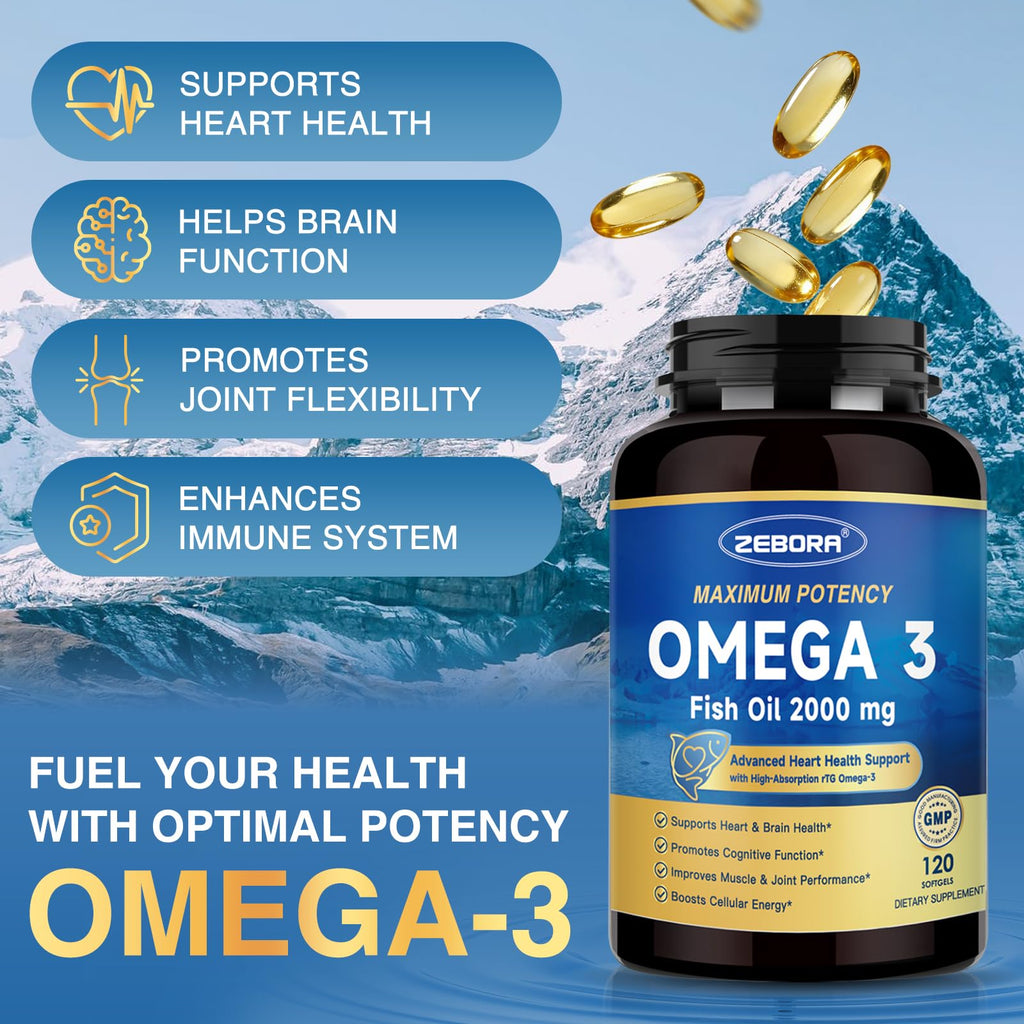 Omega 3 Fish Oil 2000mg 120 Softgels K7489