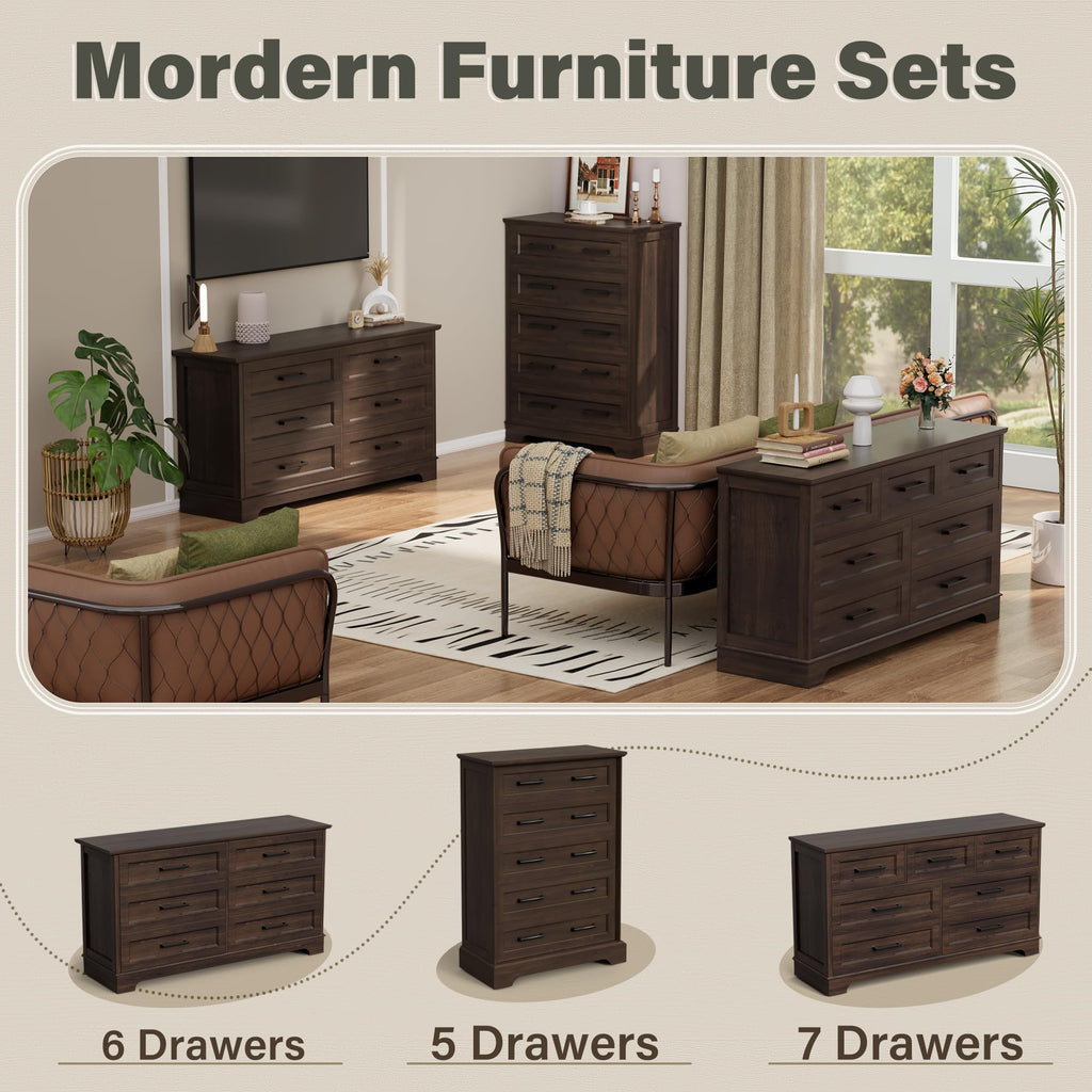 Brown 5 Drawer Dresser U740