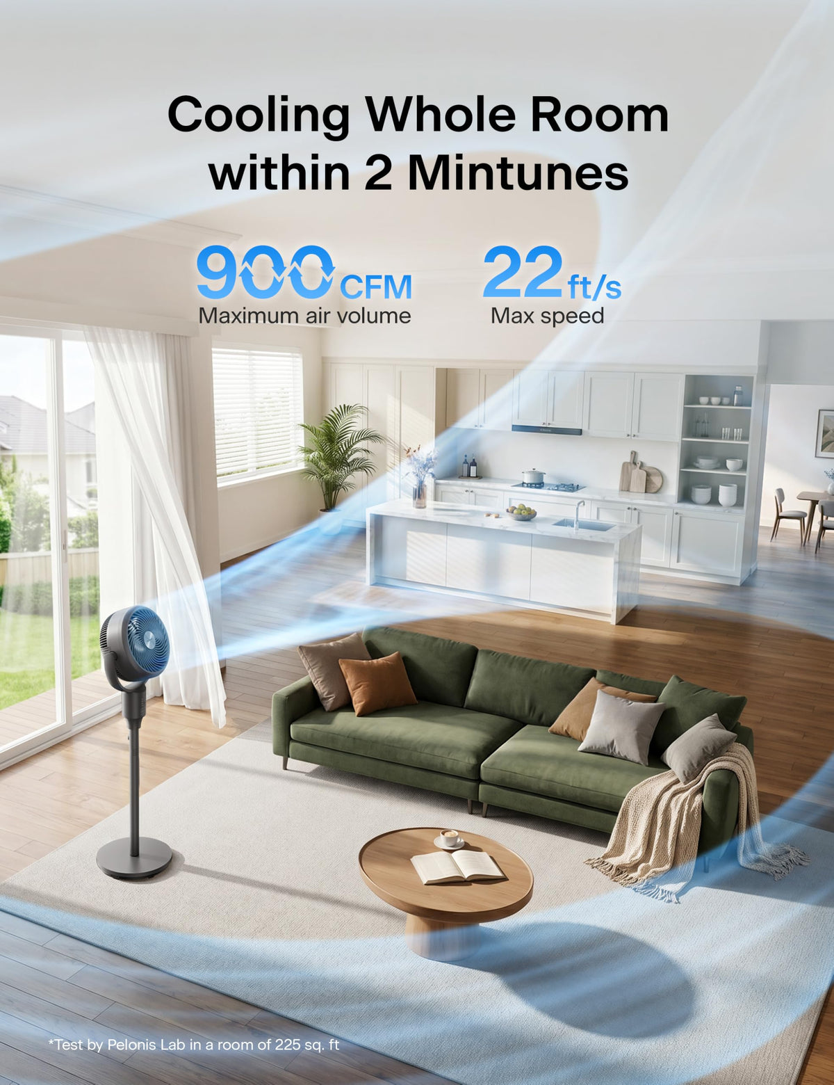 Grey Air Circulator Fan with Remote O3363