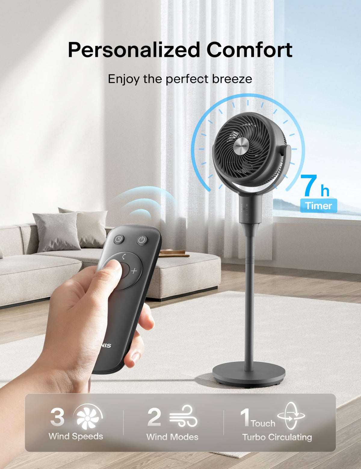 Grey Pedestal Fan L58206