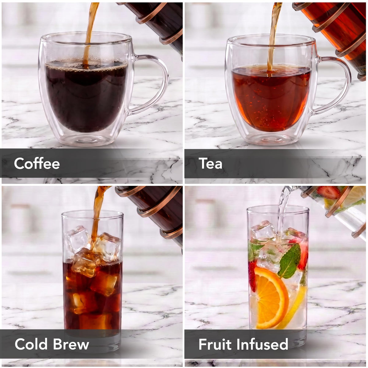 French Press Coffee Maker 27oz with 4 Filters X37088