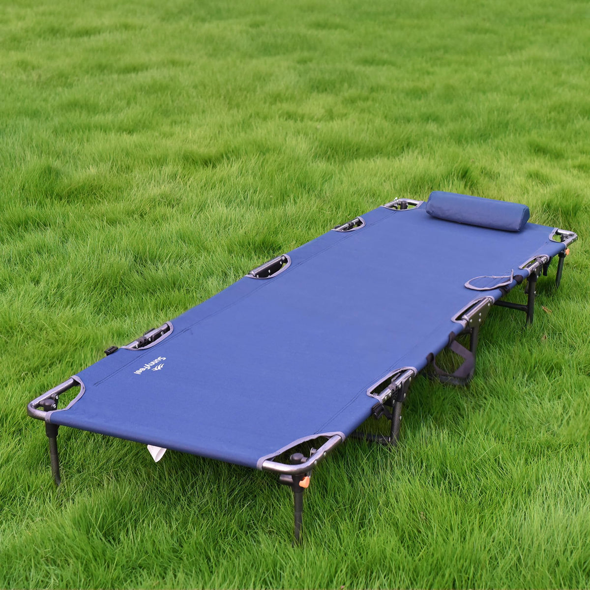 Portable Folding Camping Cot with Pillow Blue 2PC W217350
