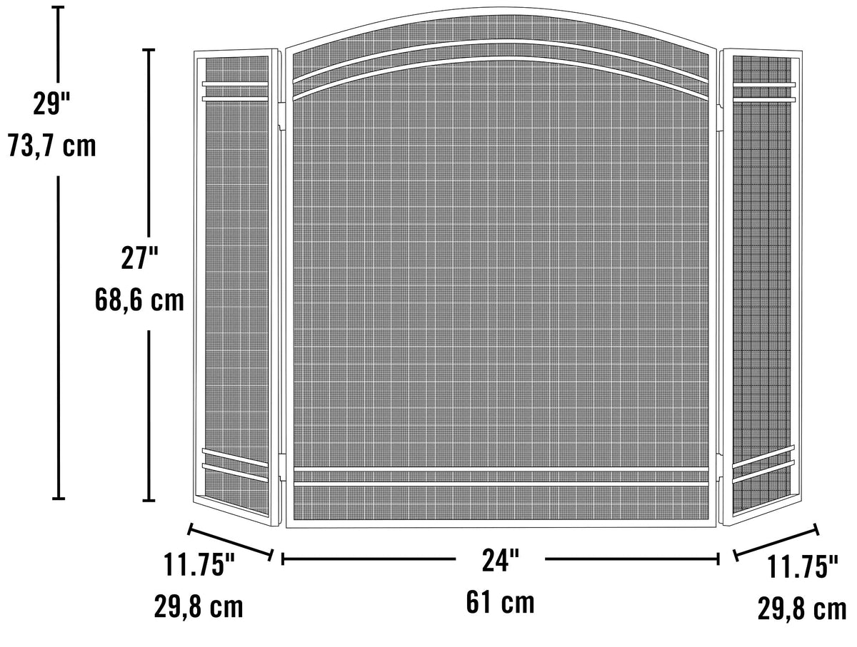 Black Fireplace Screen Z42864