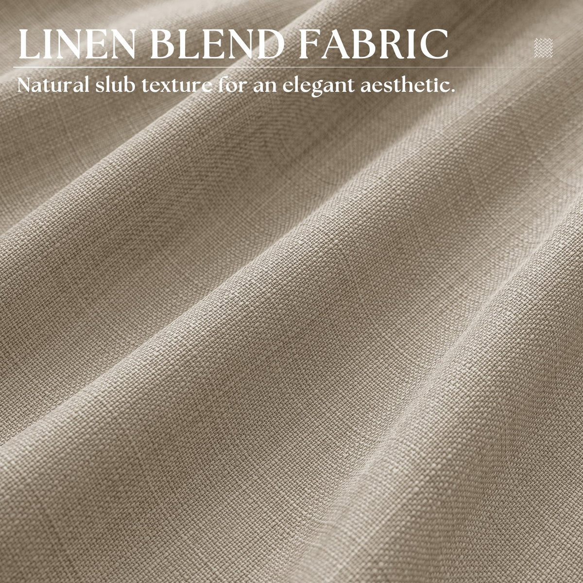 Taupe Linen Textured Grommet Curtains T3635