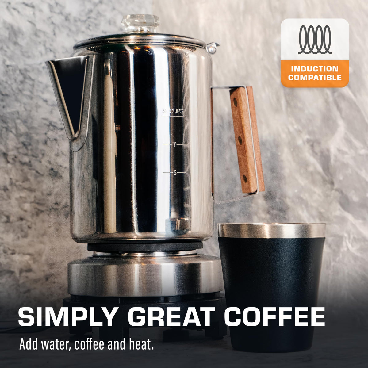Induction Coffee Percolator 9 Cup Q8915
